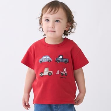 ヨット/車アップリケ半袖Tシャツ