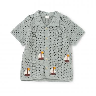 クロシェ開衿シャツ