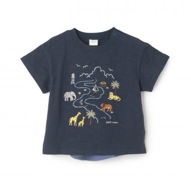 サファリ刺しゅう半袖Tシャツ