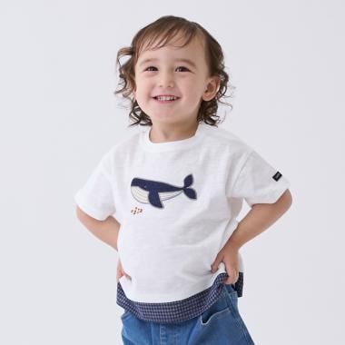 【接触冷感】海の仲間アップリケ半袖Tシャツ