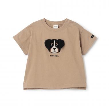 【接触冷感】DOGアップリケ半袖Tシャツ