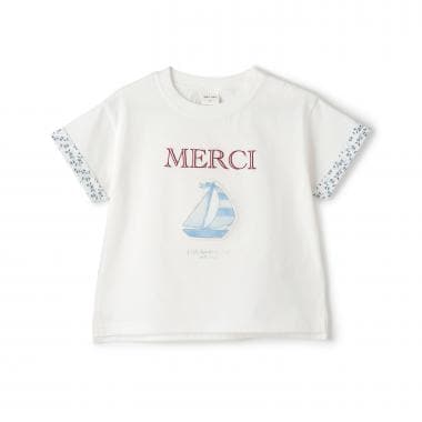 【15th】　MERCI袖折り返し半袖Tシャツ