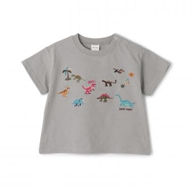 【接触冷感】恐竜刺しゅう半袖Tシャツ