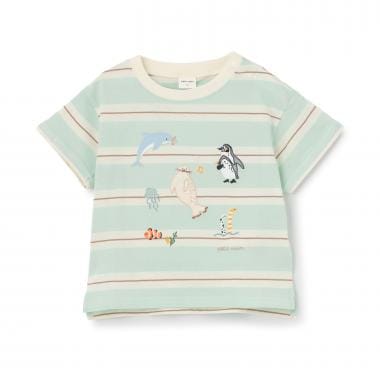 【接触冷感】海のいきものアップリケ半袖Tシャツ