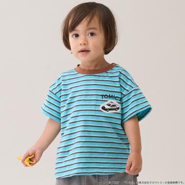 【TOMICA/接触冷感】マルチボーダー半袖Tシャツ