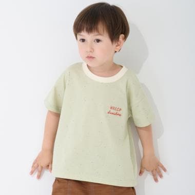 【接触冷感】ネップグラフィック半袖Tシャツ