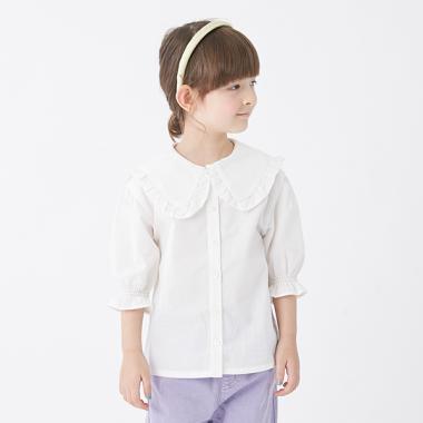 フリル付きホワイトシャツ 五分袖 美品 フリル付きホワイトシャツ 五分袖 - メルカリ