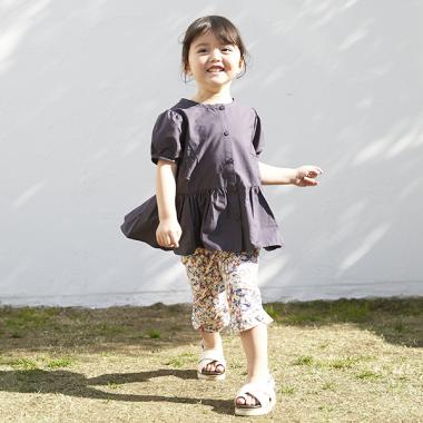 【スマイルシリーズ】【リンク】裾ちびフリルパンツ（7分丈）(キッズサイズ)