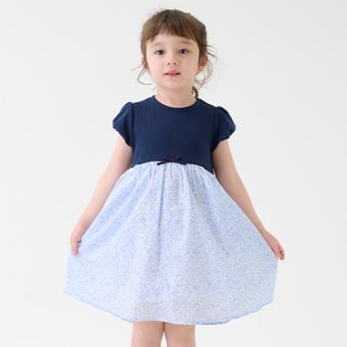 【リンク】柄切り替えワンピース(キッズ)