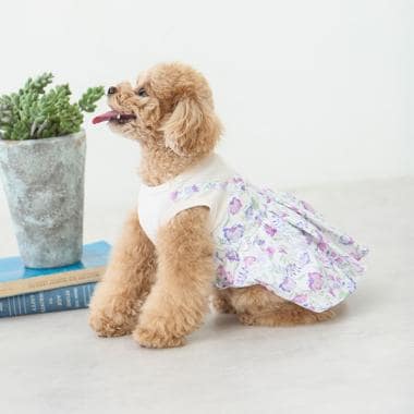 【DOG】花柄ドッキングワンピ