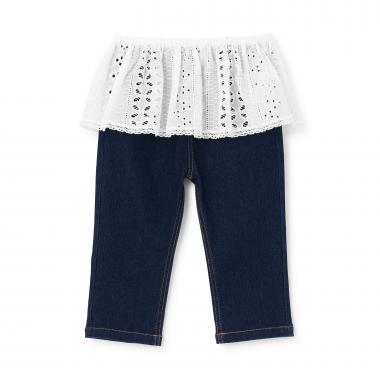 レイヤードスカートパンツセット