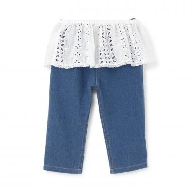 レイヤードスカートパンツセット