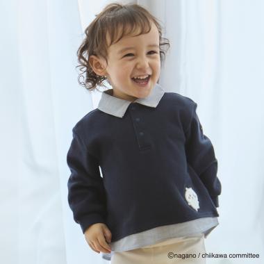 【アニメちいかわ】シャツドッキング長袖Tシャツ