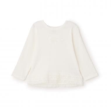 【オーガニック】レースフリル長袖Tシャツ