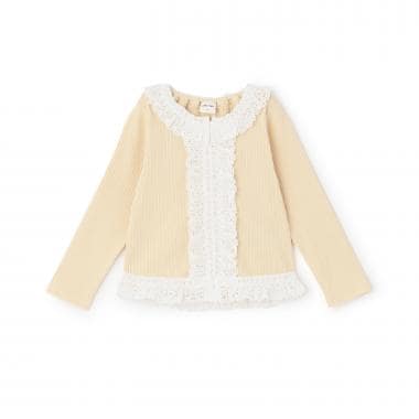 【リンク】レースフリルテレコ長袖Tシャツ