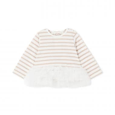 【リンク】ボーダーペプラム長袖Tシャツ