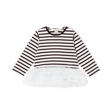 【リンク】ボーダーペプラム長袖Tシャツ