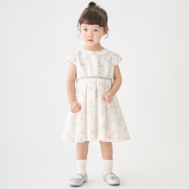 衿つきタックワンピース