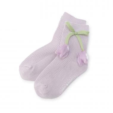 お花モチーフクルーソックス