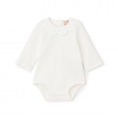 スカラップ衿ロンパース