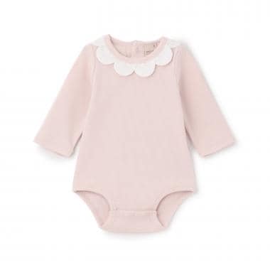 スカラップ衿ロンパース