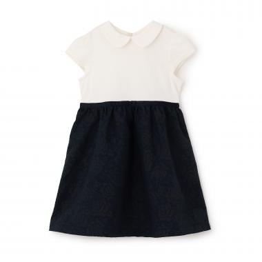 ジャガード切り替えワンピース