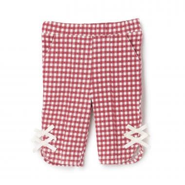 【防汚加工/スマイル】7分リボンパンツ