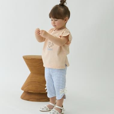 【防汚加工/スマイル】7分リボンパンツ