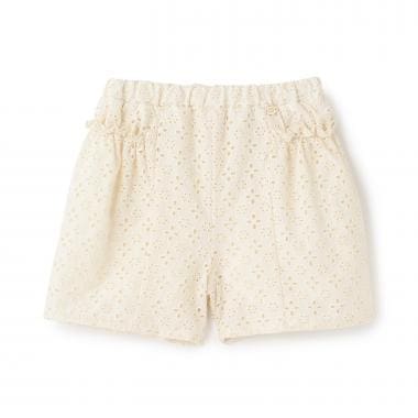 サイドギャザーレースショートパンツ