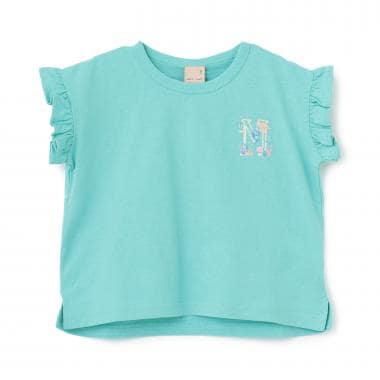 【プティプラ】アルファベット袖フリルTシャツ
