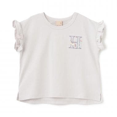 【プティプラ】アルファベット袖フリルTシャツ