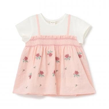 【リンク】クロスステッチ花ドッキングTシャツ