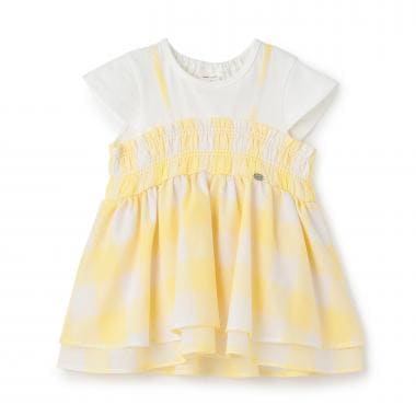 【接触冷感/リンク】ブロックチェックドッキングTシャツ