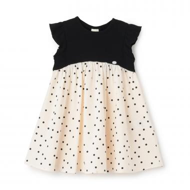 【リンク】ドット柄カットドッキングワンピース