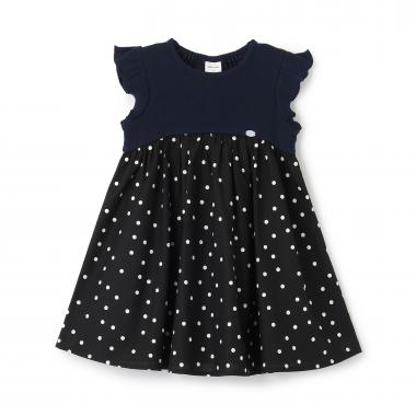 【リンク】ドット柄カットドッキングワンピース