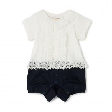 切り替えレースカバーオール