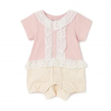 切り替えレースカバーオール