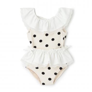 【SWIM】ドットレースフリルタンキニ