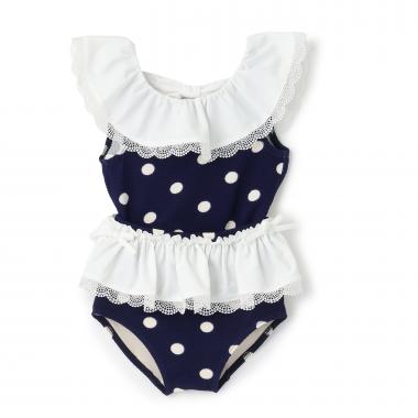 【SWIM】ドットレースフリルタンキニ