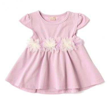 チュール花カットチュニック(80 オフ ホワイト): キッズ チュール花カットチュニック(80 オフ ホワイト): キッズ