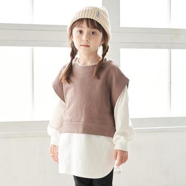 ベスト×長袖Tシャツセット(90 シナモン): キッズ - ナルミヤ