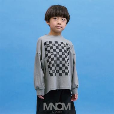 【防汚・速乾・型崩れしない】【どちらが前でもOK】チェッカーフラッグプリントTシャツ【MNCM】