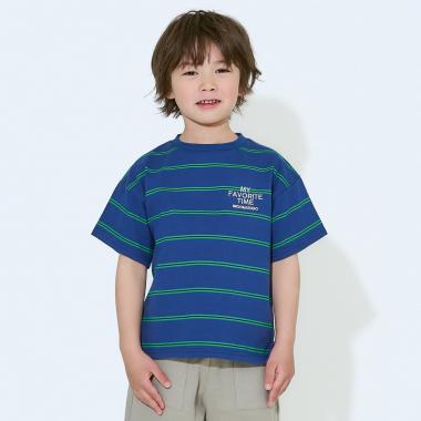 先染ボーダービッグシルエットTシャツ