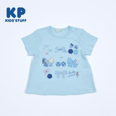 KP(ケーピー)リボン＆チェリー半袖Tシャツ80～90