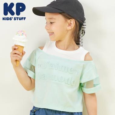 肩見せ シアースリーブ Tシャツ