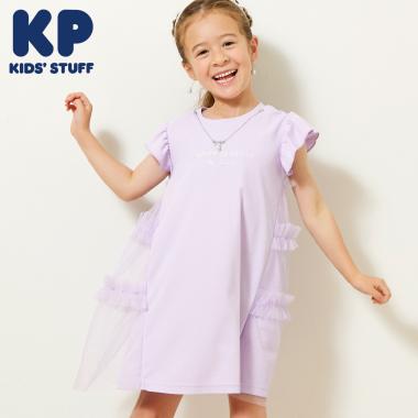 ネックレスつき 鹿の子メッシュワンピース