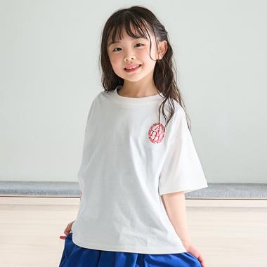 【綿100%】【365D.】ワンポイント刺しゅうワイド半T