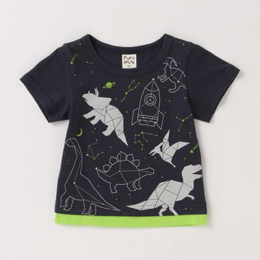恐竜星座レイヤード風Tシャツ