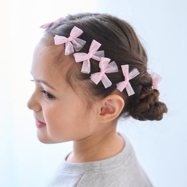【大好評につき再入荷】チュールリボンちびヘアクリップ10Pセット