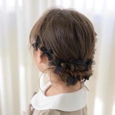 【大好評につき再入荷】チュールリボンちびヘアクリップ10Pセット